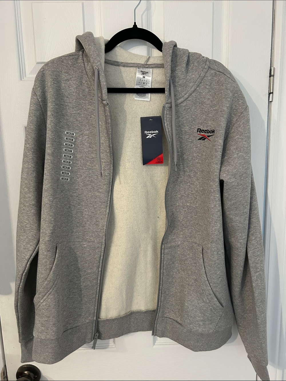 Reebok Light Gray Zip Hoodie